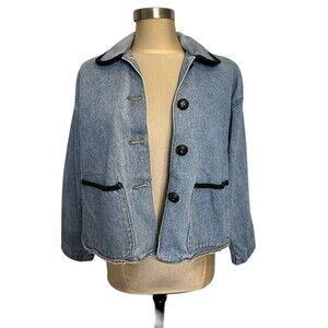 Vintage Joon Collection Denim Jacket 90s Cropped‎ Boxy Stone Wash Small